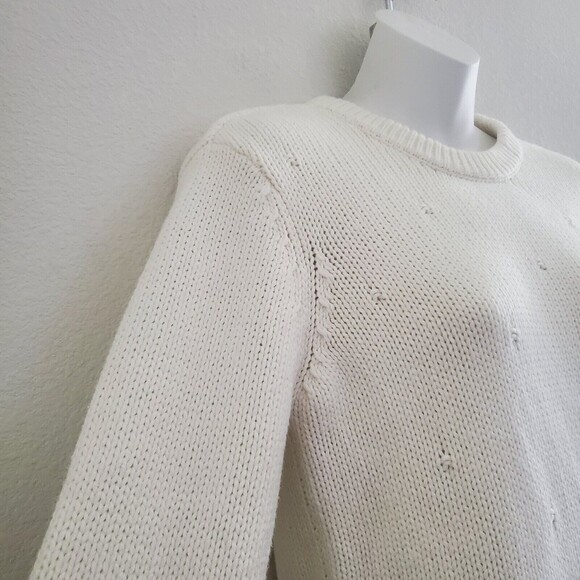 Modcloth Knit Sweater Ivory XS Crewneck Pullover Cozy Preppy Classic Casual - Picture 4 of 9